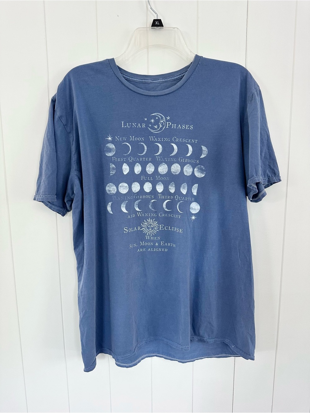 PacSun Blue Lunar Phases Short Sleeve Graphic Tee, 100% Cotton, One Size